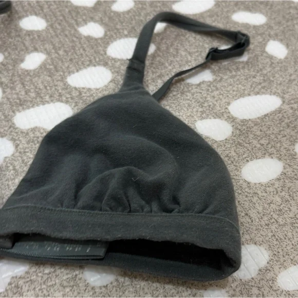 SKIMS triangle bralette Cotton vneck sea mineral forest - Picture 5 of 6